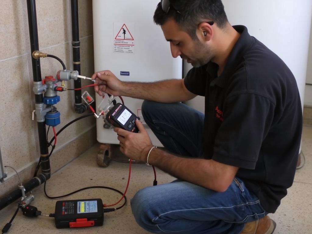 קובי האינסטלטור בודק רכיבים במערכת סולארית