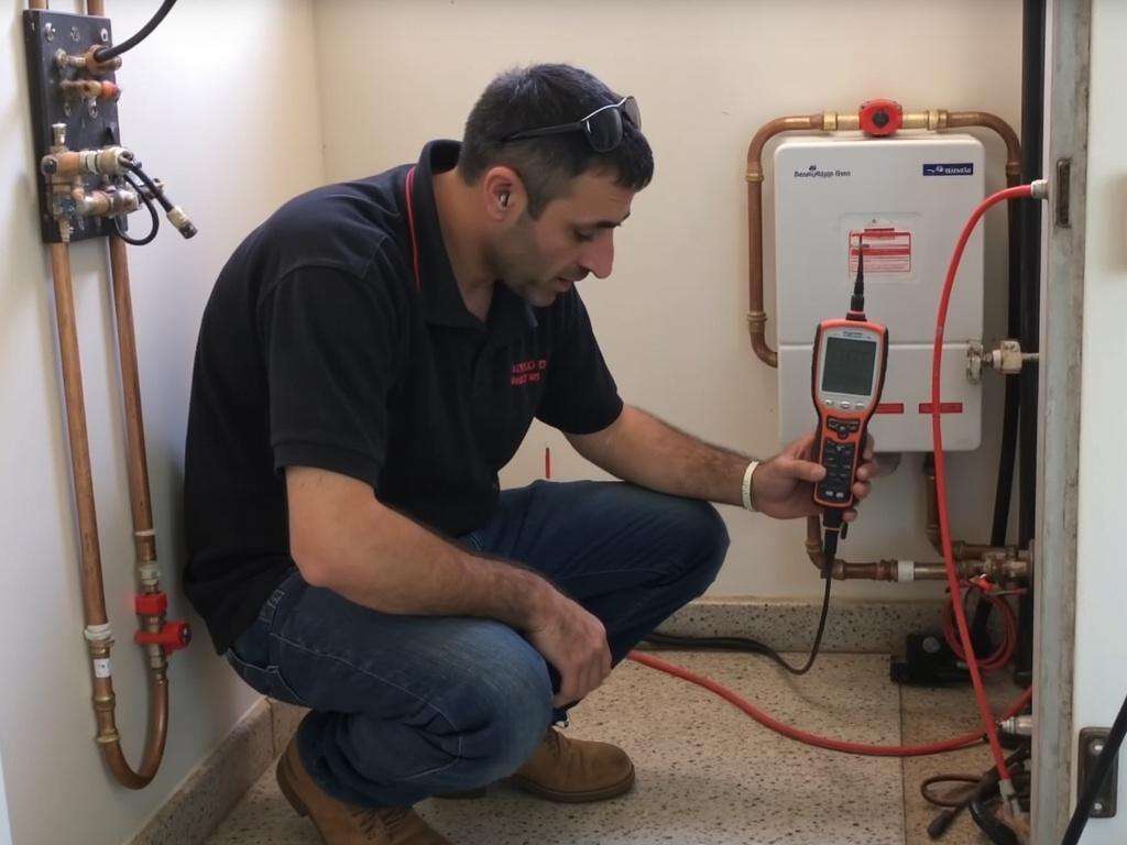 קובי האינסטלטור בודק את המערכת המתוקנת