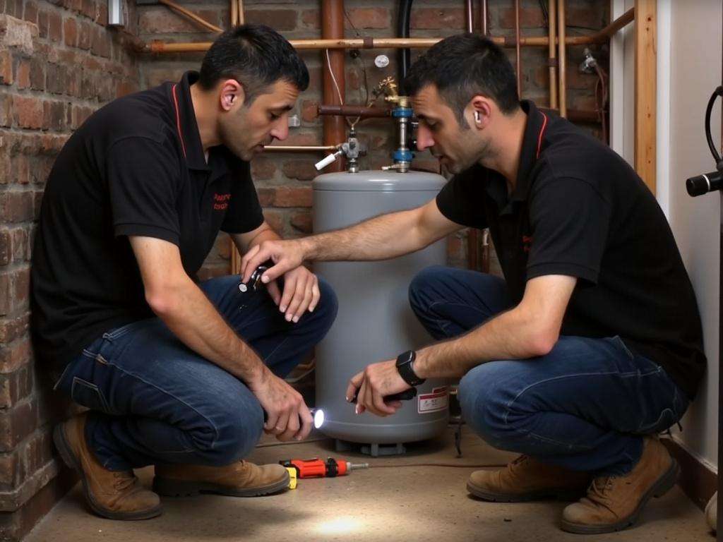 קובי האינסטלטור מדגים ללקוח את הבעיות במערכת הסולארית