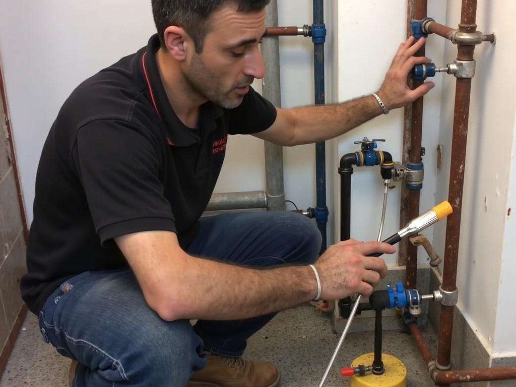 קובי האינסטלטור מטפל בחלודה במערכת סולארית