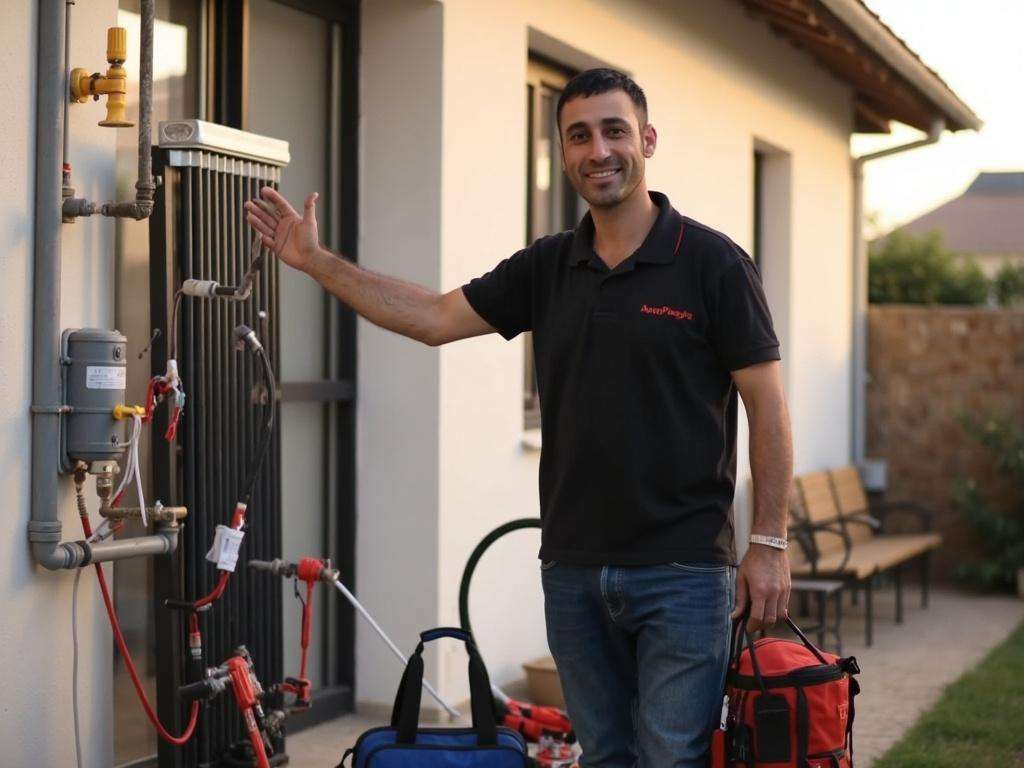 קובי האינסטלטור מסיים בהצלחה תיקון מערכת סולארית