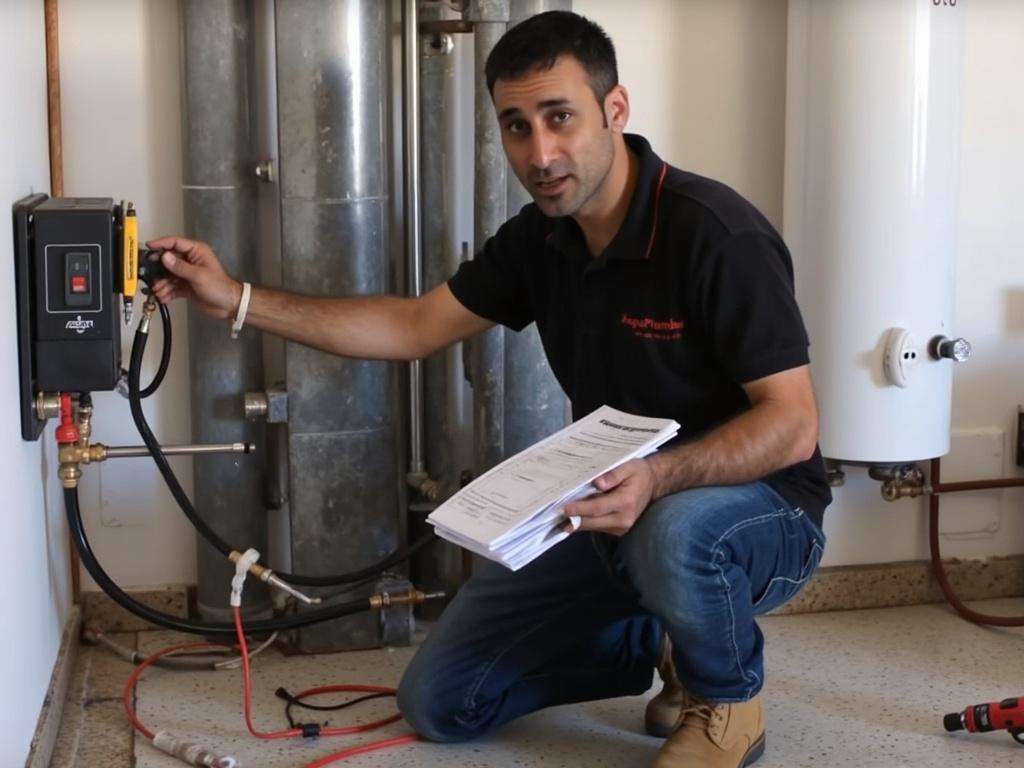 קובי האינסטלטור מבצע תחזוקת דוד שמש