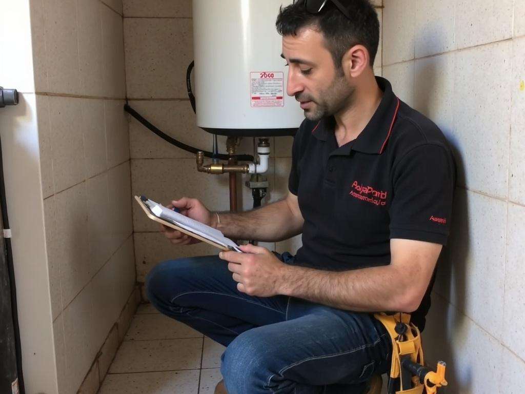 קובי האינסטלטור מבצע ביקורת סופית במערכת סולארית