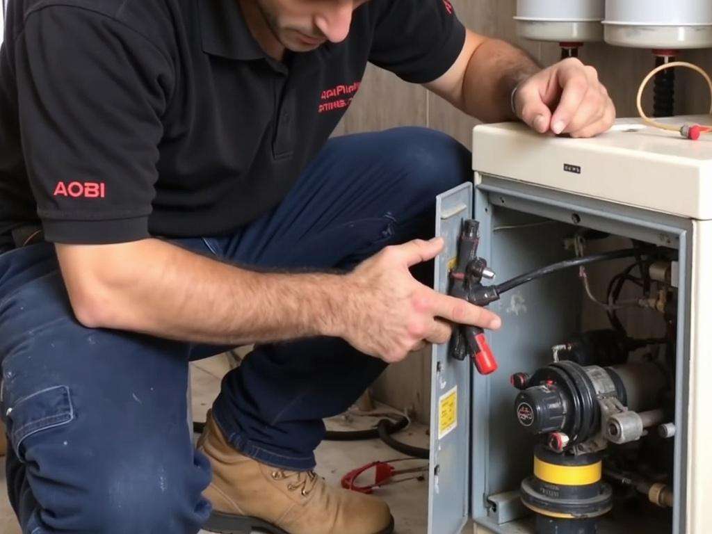 קובי האינסטלטור בודק את מכסה המגן של משאבת הסחרור