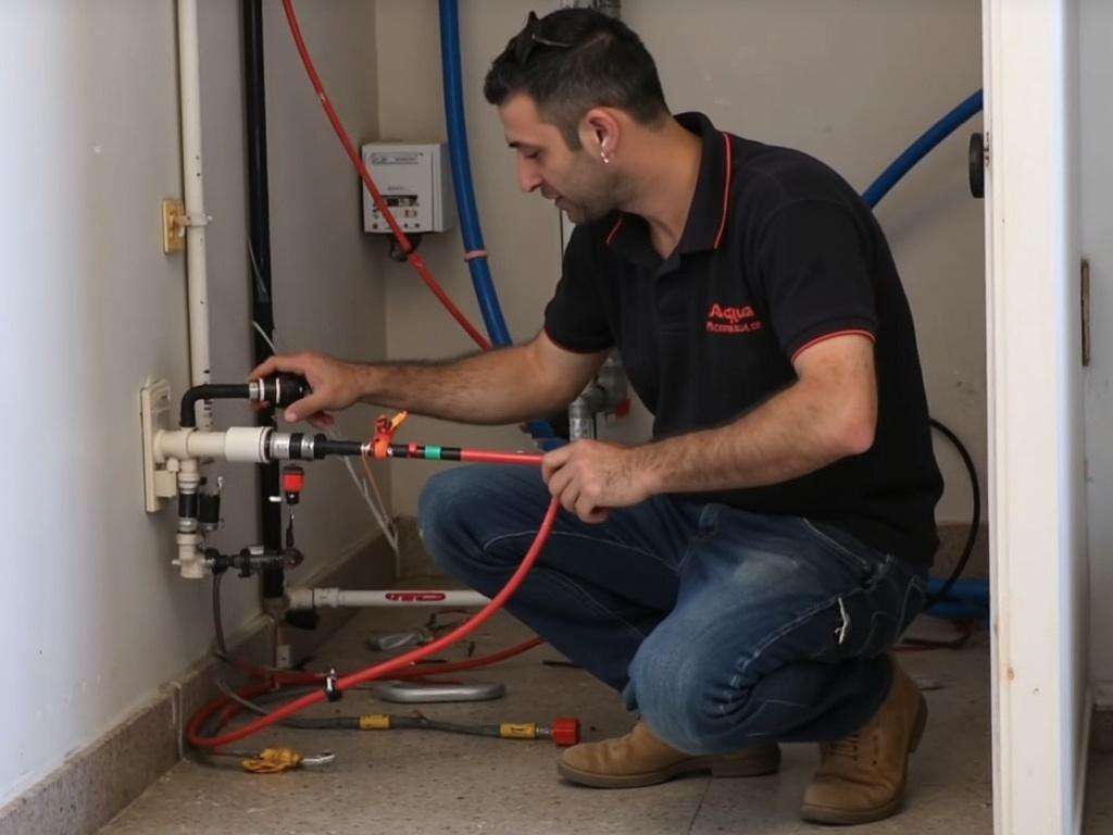 קובי האינסטלטור מחבר צנרת בין קומות