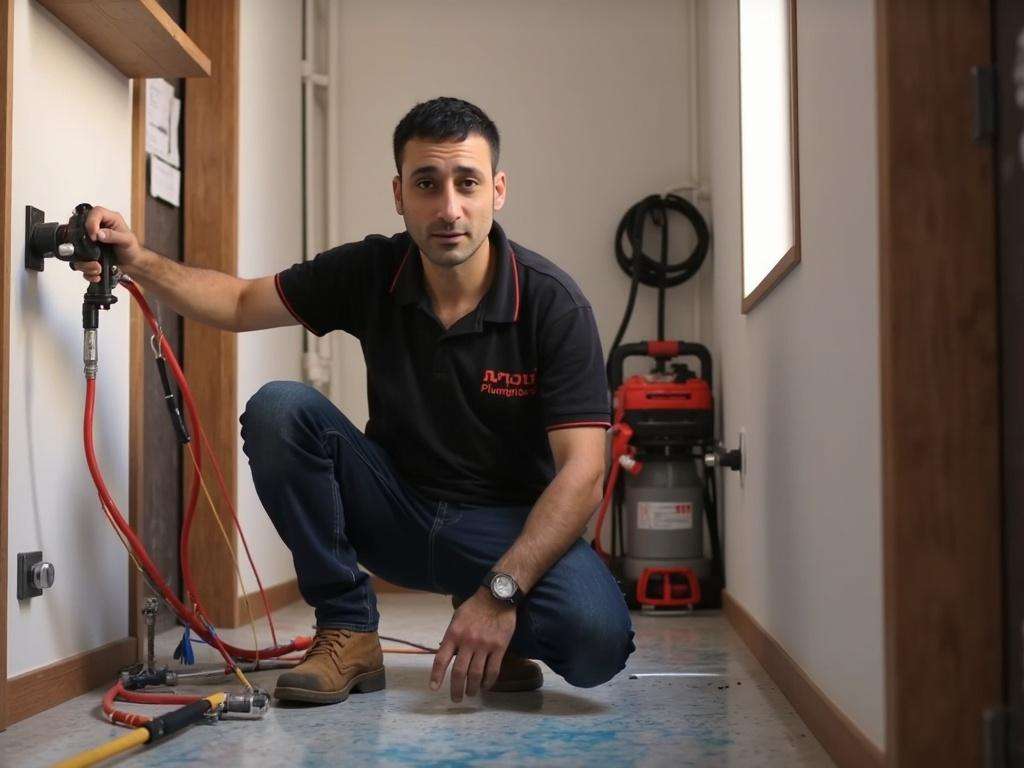 קובי האינסטלטור מטפל במצב חירום של הצפה