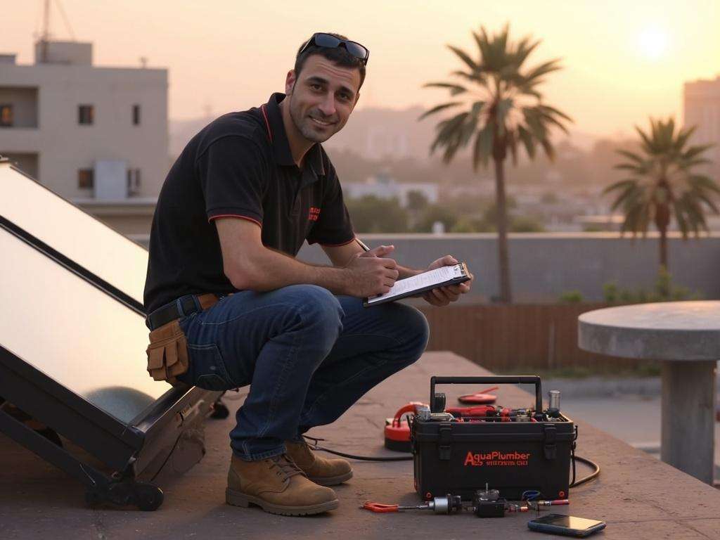 קובי האינסטלטור מסכם ממצאי בדיקת מערכת סולארית ושסתום פורק לחץ