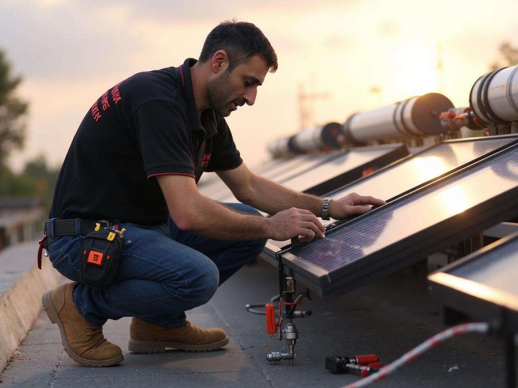 קובי האינסטלטור מסיים תיקון מוצלח במערכת סולארית