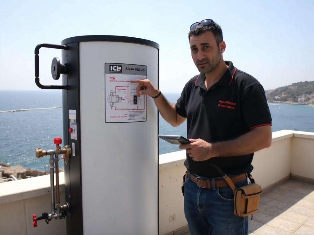 קובי האינסטלטור מדגים את תפקיד שסתום פורק הלחץ במערכת סולארית