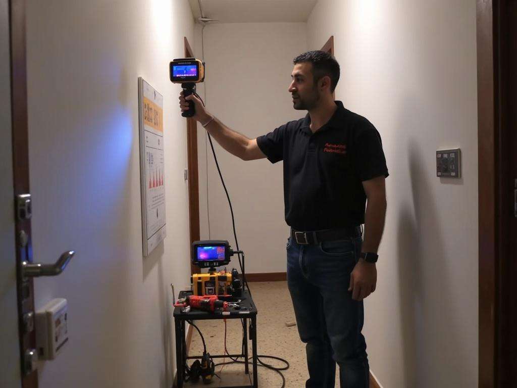 קובי האינסטלטור מאתר נזילות עם מצלמה תרמית
