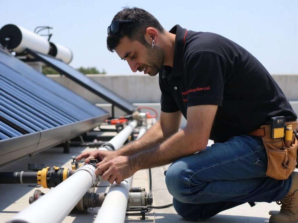 קובי האינסטלטור מבודד צנרת במערכת סולארית