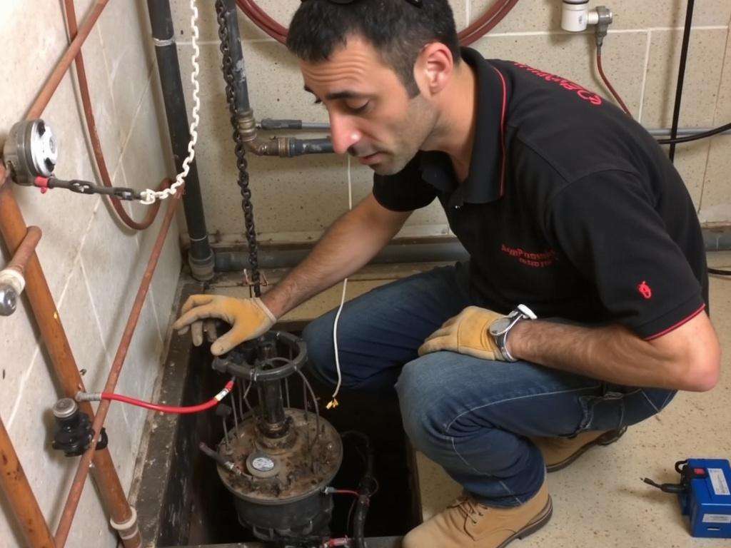 קובי האינסטלטור מסיר משאבה טבולה ישנה