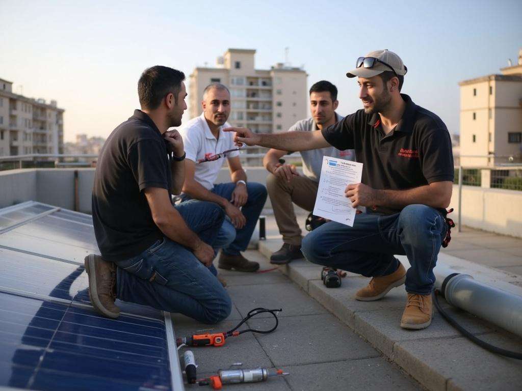 קובי האינסטלטור מדריך דיירים על תחזוקת מערכת סולארית
