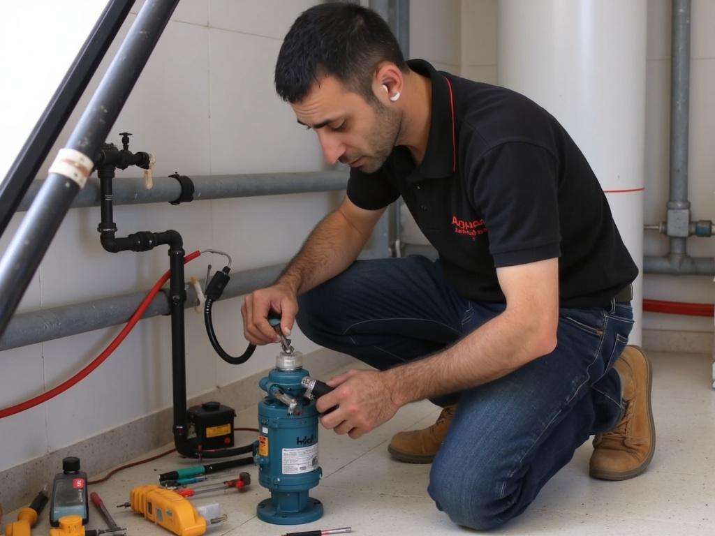 קובי האינסטלטור מנקה משאבת סחרור במערכת סולארית