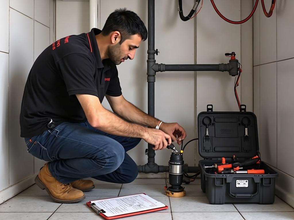 קובי האינסטלטור מבצע תחזוקה למשאבה טבולה