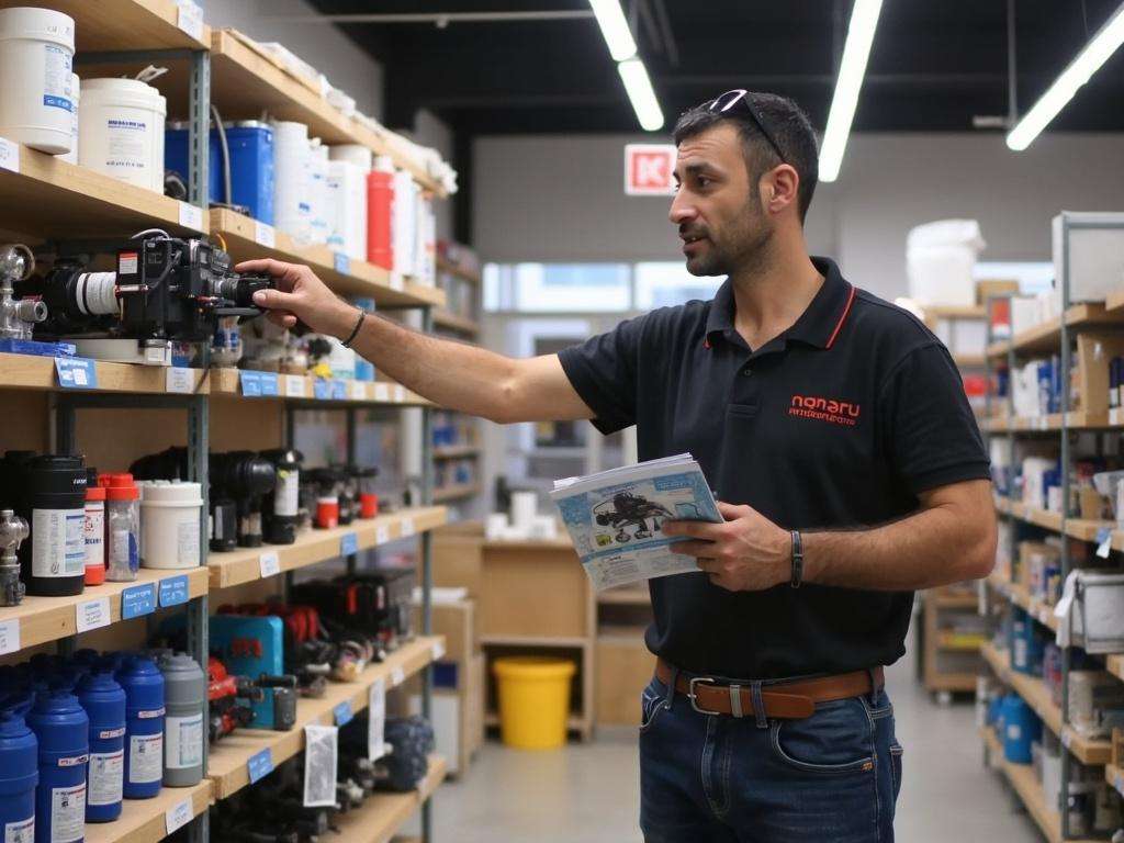 קובי האינסטלטור מייעץ ללקוח בבחירת משאבת סחרור