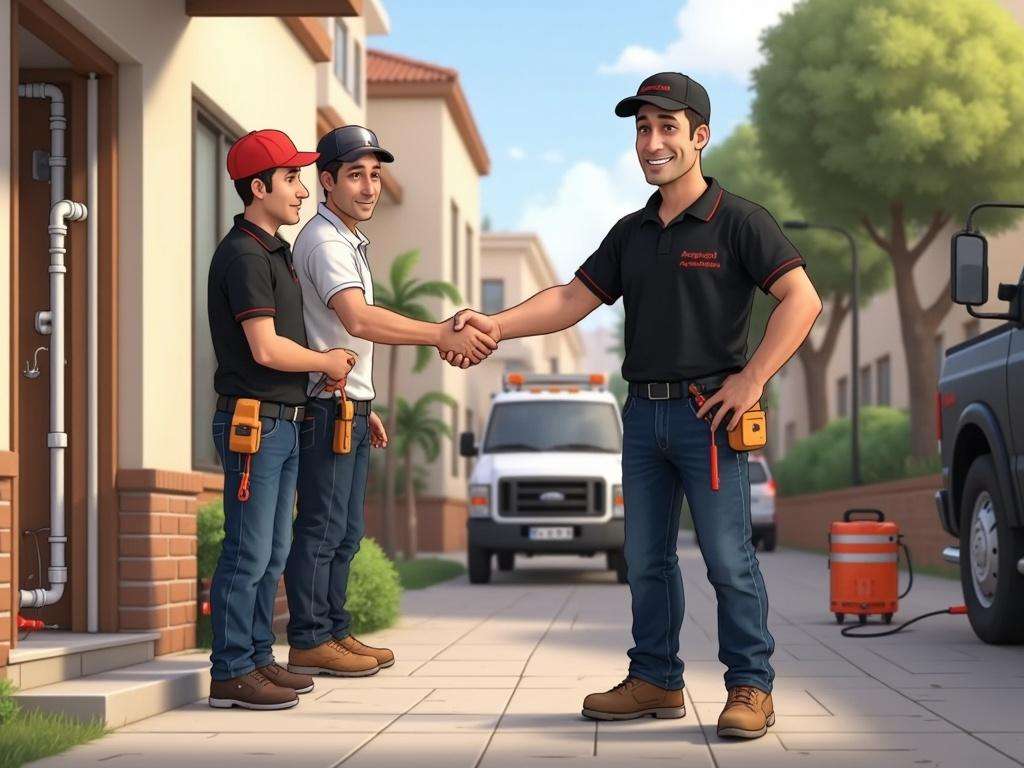קובי האינסטלטור מסיים בהצלחה תיקון צנרת משותפת