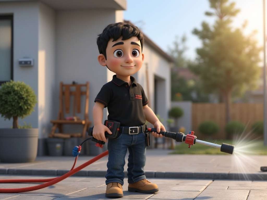 קובי האינסטלטור עם מכונת שטיפת לחץ