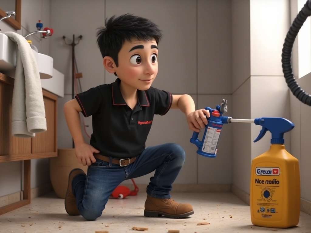 קובי דדבייב שופך חומר ניקוי אקולוגי לניקוז