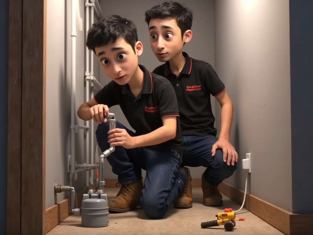 קובי מ-AquaPlumber בודק בידוד צינורות במרתף