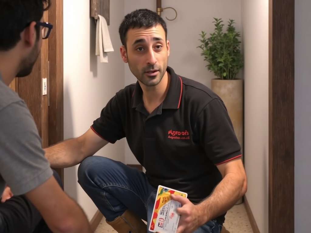 קובי מציג תעודות הסמכה ורישיונות מקצועיים