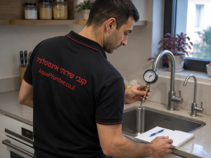בעיות לחץ מים, מדידת לחץ, ברז מטבח, אבחון אינסטלציה