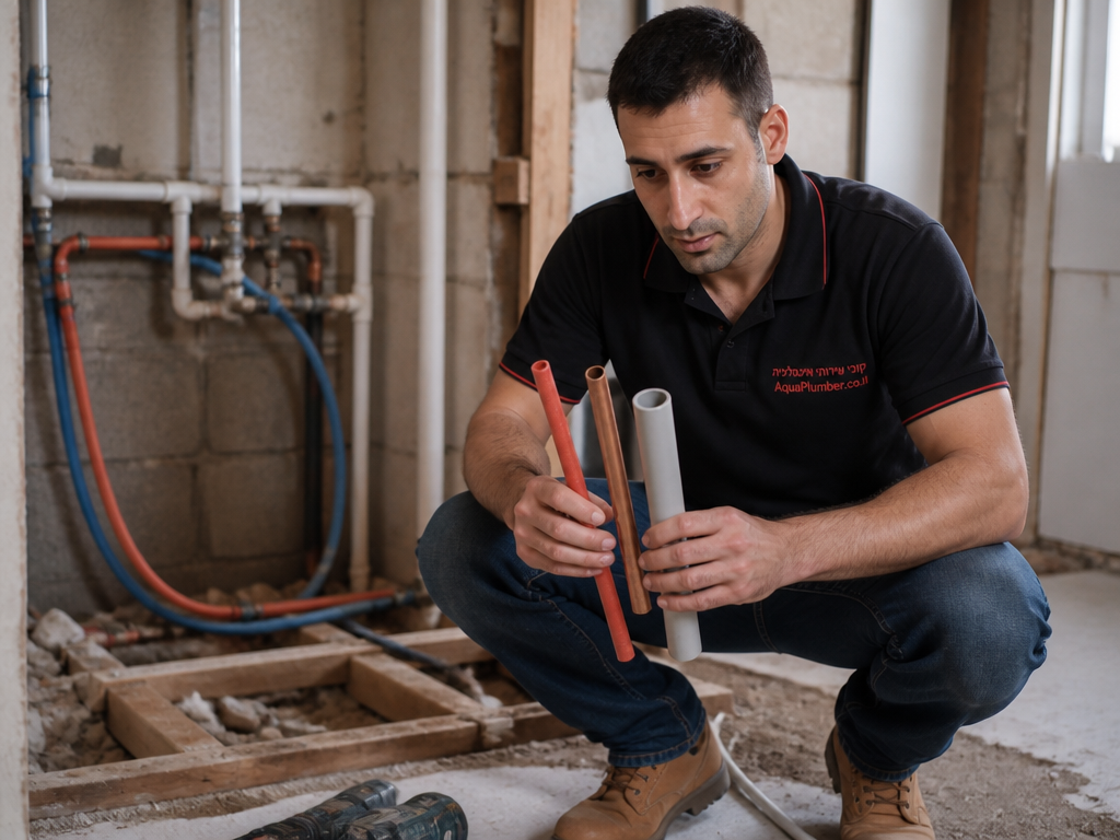 השוואת סוגי צנרת PEX נחושת ו-PVC לפני שיפוץ כללי בבית