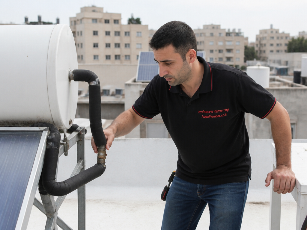 בדיקת בידוד צנרת ודוד שמש בגג הבית לקראת החורף